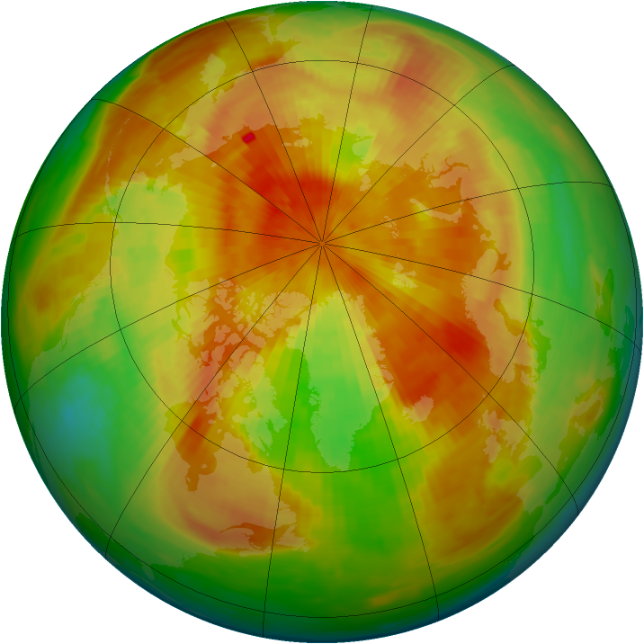 Arctic ozone map for 22 April 1994